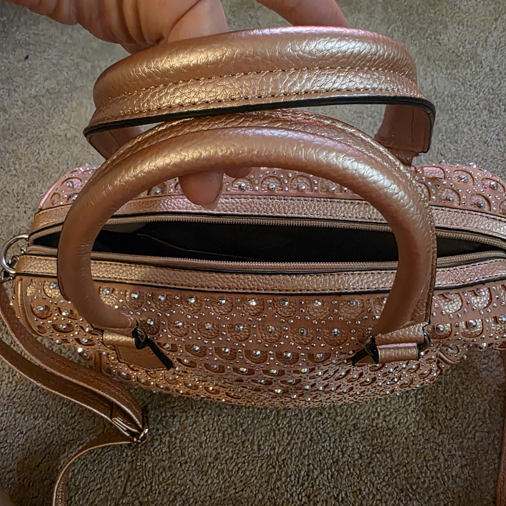 Source Unknown Metallic Pink Studded Shoulder Bag - image 7